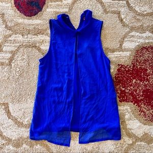 Electric Blue Sleeveless Collared Top Size M